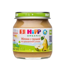 HIPP Фруктовое пюре яблоко с грушей, 100г HIPP Фруктовое пюре яблоко с грушей, 100г