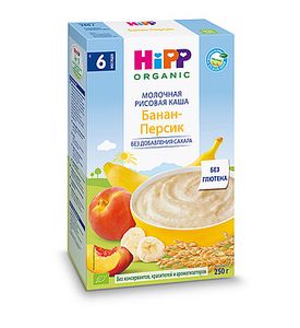 Hipp Каша молочная "Банан-персик" (250гр)