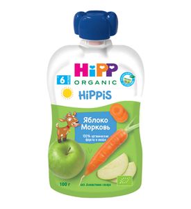 HiPP Пауч Яблоко-Морковь 100гр