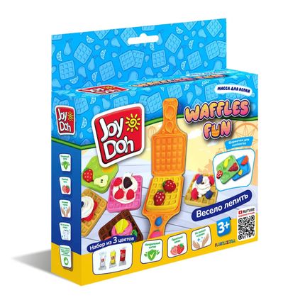 Joy Doh WAFF-60 bag  набор WAFFLES FUN - ВАФЛИ,   3 пакетика с тестом,  (3 х 20г.)