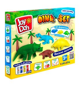 Joy Doh DINO-200 pot Масса для лепки, набор DINO SET - 4 баночки с тестом (4 x 50 г.)