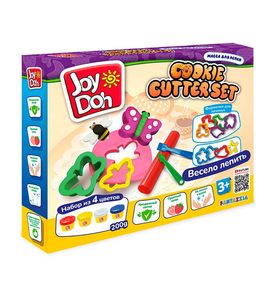 Joy Doh COOK-200 pot Масса для лепки, набор COOKIE CUTTER SET - 4 баночки теста, (4 x 50 г.)