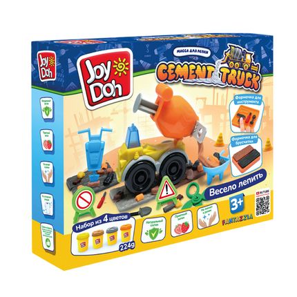 Joy Doh TRUK-224 pot Масса для лепки набор БЕТОНОМЕШАЛКА (4 х 56 г.)