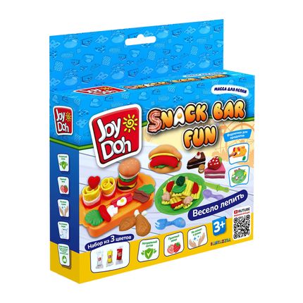 Joy Doh SNAK-60 bag  набор SNACK BAR FUN - ВЕСЕЛАЯ ЗАКУСОЧНАЯ, 3 пакетика с тестом,  (3 х 20г.)