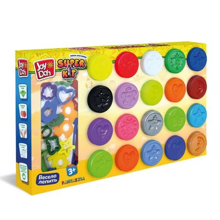 Joy Doh POT-20/056 kit Масса для лепки, набор SUPER KIT, 20 баночек с тестом (20 х 56 г.)