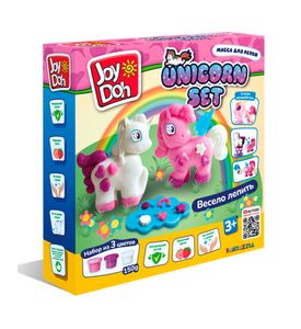 Joy Doh UNIC-150 pot   набор UNICORN SET - ЕДИНОРОЖКИ,3 баночки с тестом  с блестками, (3 х 50 гр)