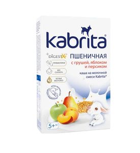 Kabrita Пшеничная каша на молоч. смеси груша,яблоко,персик