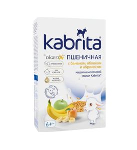 Kabrita Пшеничная каша на молоч.смеси банан,яблоко,абрикос