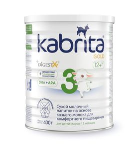 Детское молочко Kabrita 3 Gold на козьем молоке для комфортного пищеварения, с 12 месяцев, 400 г