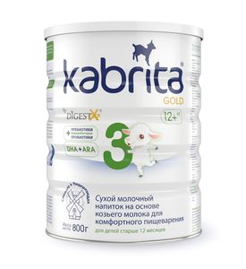 Детское молочко Kabrita 3 Gold на козьем молоке для комфортного пищеварения, с 12 месяцев, 800 г