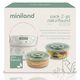 Miniland Термосумка Pack-2-Go Naturround с двумя стеклянными круглыми контейнерами, бурундук