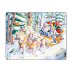 LARSEN Пазл "Новый год Лошади. Дед Мороз и Снегурочка везут подарки", 75 эл. REI149