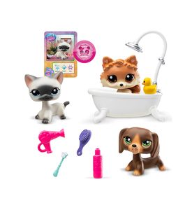 Littlest Pet Shop - 00638_LPS Набор "Груминг спа": три фигурки мини-животных с аксессуарами