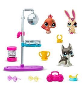 Littlest Pet Shop - 00637_LPS Набор "Дискотека": три фигурки мини-животных с аксессуарами