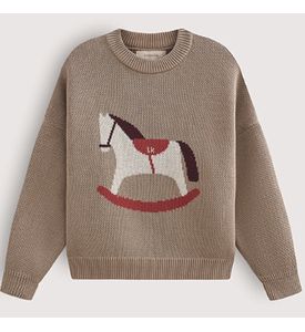 Loomknits Свитер детский LW5127-090-110/116 Кофейный лошадка