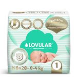 Детские подгузники LOVULAR BAMBOO, NB 0-4 кг, 28 шт/уп