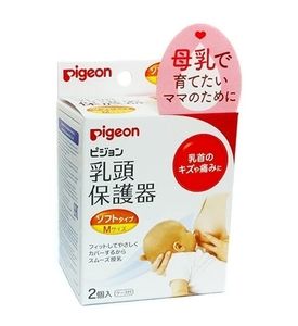 PIGEON Защитные накладки на соски силиконовые, мягкий тип размер M 2шт в упаковке.