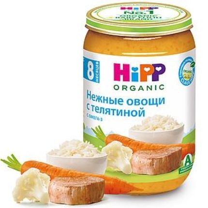Hipp Пюре Нежные овощи с телятиной (220гр)