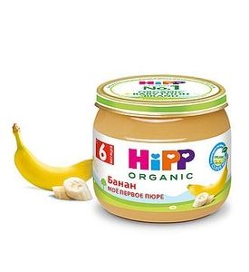 Hipp Моё первое пюре Банан, без сахара (80гр)