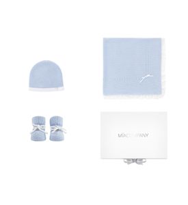 MIA Подарочный набор: плед с кружевом,шапочка и пинетки (Голубой) AS19UX1021-04