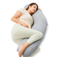 Momcozy Подушка для беременных J-образной формы, светло-серый. 74281