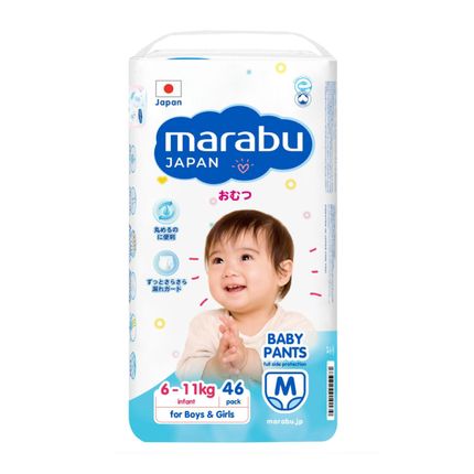 Подгузники-трусики MARABU, размер M (6-11 кг), 46 шт