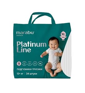 Подгузники-трусики MARABU, Platinum Line размер XL (12+ кг), 34 шт