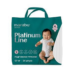Подгузники-трусики MARABU, Platinum Line размер XL (12+ кг), 34 шт Подгузники-трусики MARABU, Platinum Line размер XL (12+ кг), 34 шт