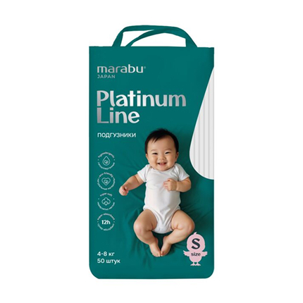 Подгузники MARABU Platinum Line, размер S, (4-8 кг), 50 шт.