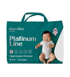 Позгузники-трусики MARABU, Platinum Line размер M (6-11 кг), 42 шт