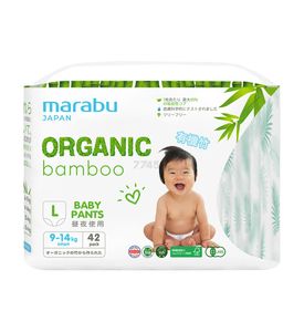 Подгузники-трусики MARABU Organic bamboo, размер L (9-14 кг), 42 шт