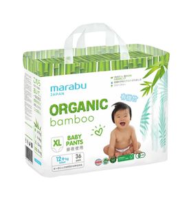 Подгузники-трусики MARABU Organic bamboo, размер XL (12+ кг), 36 шт