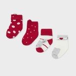 Mayoral Комплект 4 ед: носки Цвет: Красный/Белый 9658/83