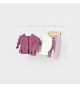 Mayoral Комплект 3 ед: Блузка, кардиган, штаны Цвет: Розовый/Белый 2742/79