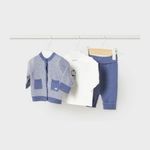 Mayoral комплект 3 ед: Кардиган, джемпер, штаны Цвет: Синий/Белый  2513/56