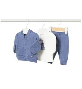 Mayoral комплект 3ед:  кофта, джемпер, штаны. Цвет: Синий/Белый 2683/68