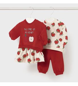 Mayoral 2630/44 Компелкт 4ед. кофта, боди, штаны, юбка (красный) Mayoral 2630/44 Компелкт 4ед. кофта, боди, штаны, юбка (красный)