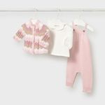 Mayoral 2604/33 Комплект 3ед. кофта, блузка, комбинезон (розовый)