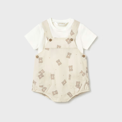 Mayoral  Комплект футболка и полукомбез, молоч/беж. 1621/32