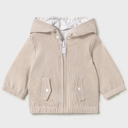 Mayoral  Куртка с капюшоном, белая /в полоску 1484/53