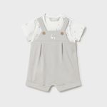 Mayoral  Боди комбинезон серо-белый, гуси 1629/73