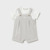 Mayoral  Боди комбинезон серо-белый, гуси 1629/73