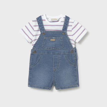 Mayoral Комплект футболка и джинсовый комбинезон. 1623/48