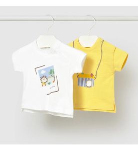 Mayoral 1074/16 Комплект футболок 2шт. Жёлто/белый 1074/16