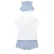 Mayoral  Комплект футболка, шорты и панама, бело/голубой 1276/38