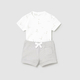 Mayoral  Комплект боди и шорты 2шт. бело-серый, гуси 1630/73