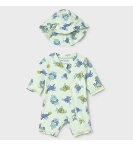 Mayoral  Комплект купальник и панама, голубой/Морские жители 1620/40