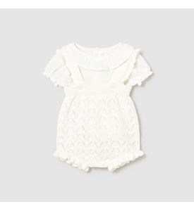 Mayoral Комплект блузка и полукомбинезон молочный  1637/66 