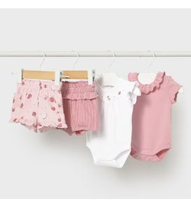 Mayoral  Комплект боди и шорты 2шт. бело-розовый 1640/48