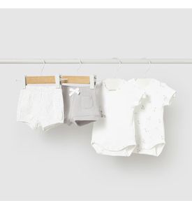 Mayoral  Комплект боди и шорты 2шт. бело-серый, гуси 1630/73